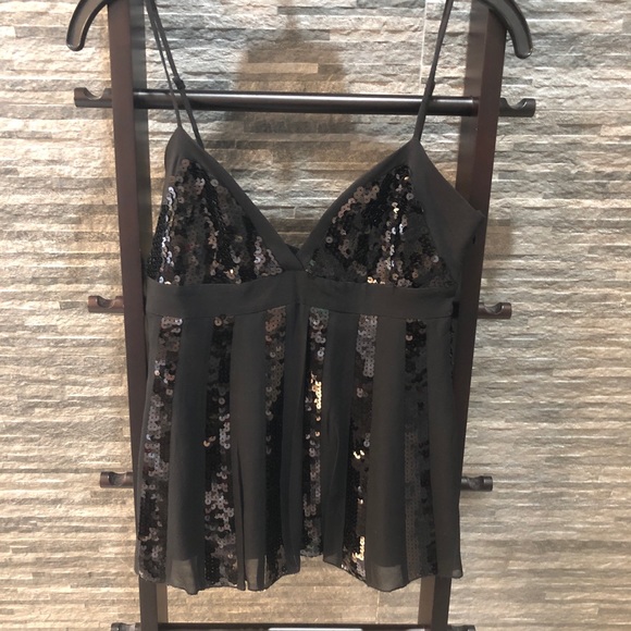 BCBG MaxAzria Silk & Sequin Dress Top - Picture 5 of 11